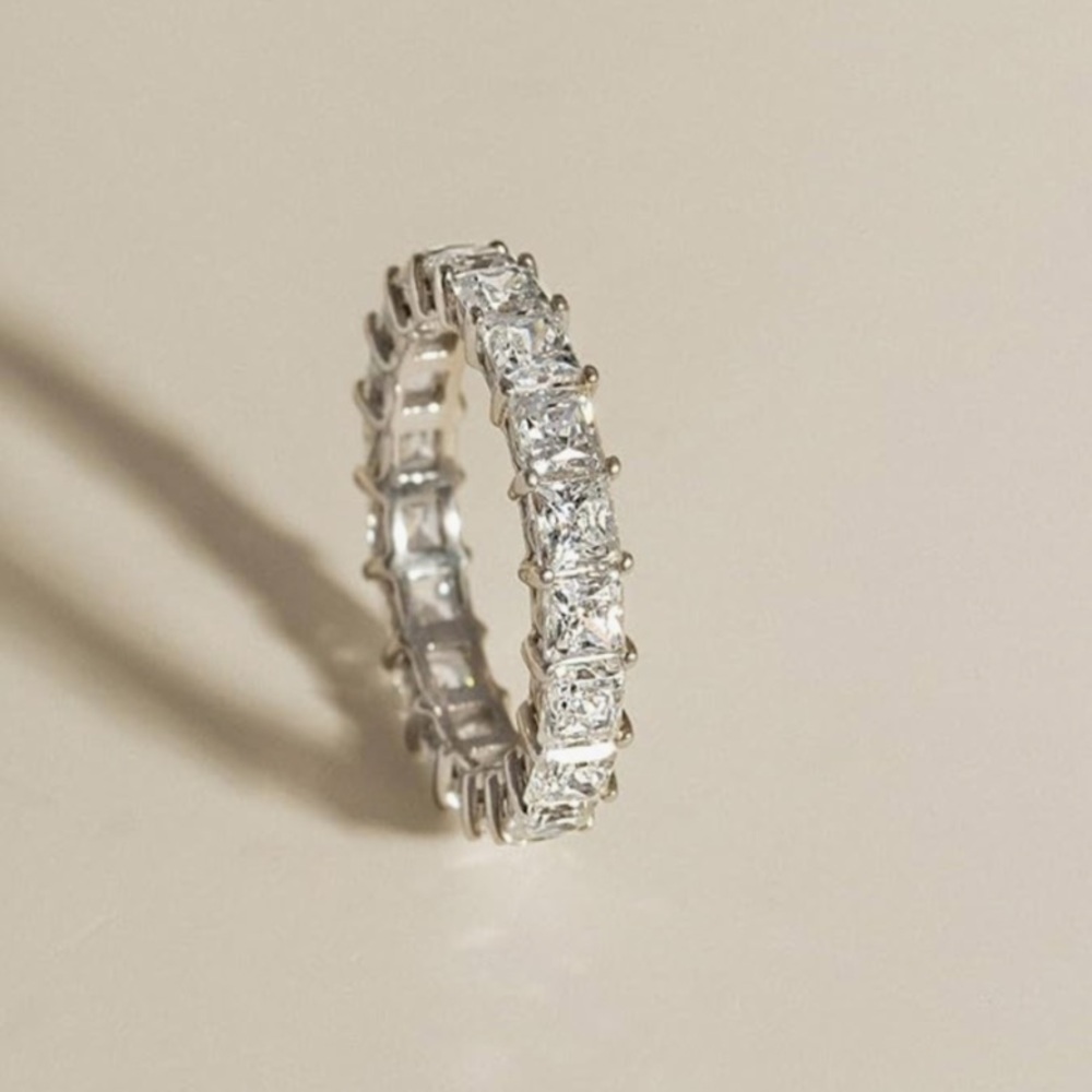 NEW Princess Cut Eternity Solid 925
Sterling 4.75 Carats Cubic Zirconia Ring